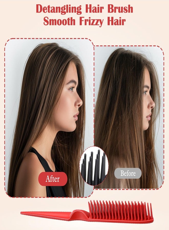 Macuezu 3 Row Comb, 4 PCS Curl Defining Combs Triple Row Styling Comb, Rat Tail Teasing Brush, Styling Hair Combs for Women Detangling, Defining and Curls Sectioning Hair - Image 2